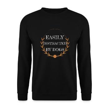 dog - easily distracted by dogs - Unisex Pullover - Schwarz - Vorne - Alina (178cm) & Michal (187cm)