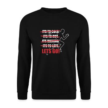 Running Motivation Tally List Let's go sport - Unisex Sweatshirt - black - Front - Alina (178cm) & Michal (187cm)