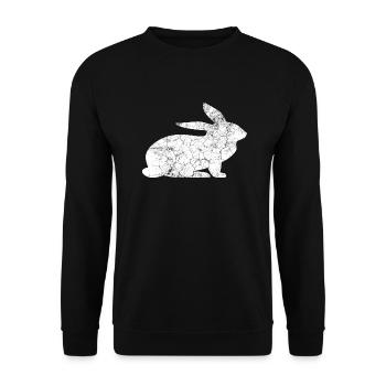 Follow the white rabbit - Unisex Sweatshirt - black - Front - Alina (178cm) & Michal (187cm)