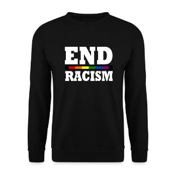 End Racism - Unisex Pullover - Schwarz - Vorne - Alina (178cm) & Michal (187cm)