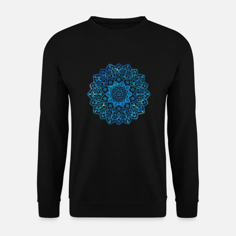 Mandala - Blau - Unisex Pullover - Schwarz