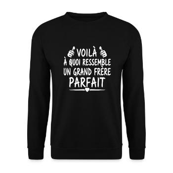 Voilà à quoi ressemble un grand frère parfait - Sweat-shirt Unisexe - noir - Devant - Alina (178cm) & Michal (187cm)