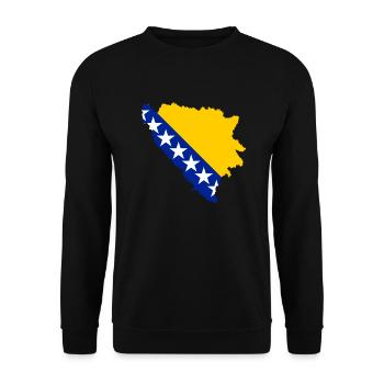 drapeau bosnie-herzégovine cadeau bosnie - Sweat-shirt Unisexe - noir - Devant - Alina (178cm) & Michal (187cm)