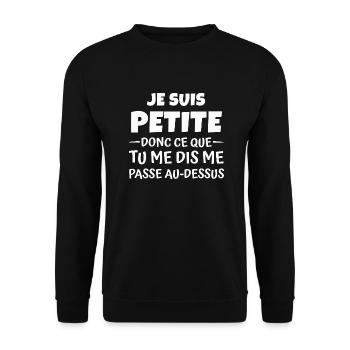 je suis petite - Sweat-shirt Unisexe - noir - Devant - Alina (178cm) & Michal (187cm)