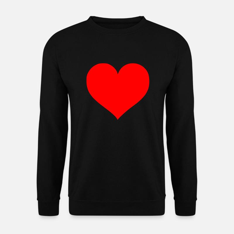 rotes Herz - Unisex Pullover - Schwarz