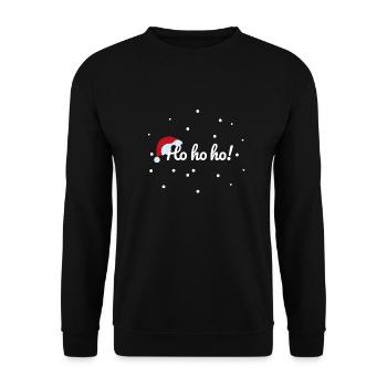 Hohoho ! Salutations du Père Noël avec des flocons de neige - Sweat-shirt Unisexe - noir - Devant - Alina (178cm) & Michal (187cm)