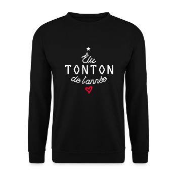 élu tonton de l'année / humour tonton - Sweat-shirt Unisexe - noir - Devant - Alina (178cm) & Michal (187cm)