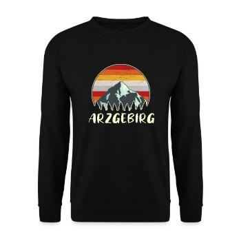 Arzgebirg Erzgebirge Berge Wandern Natur Geschenk - Unisex Pullover - Schwarz - Vorne - Alina (178cm) & Michal (187cm)