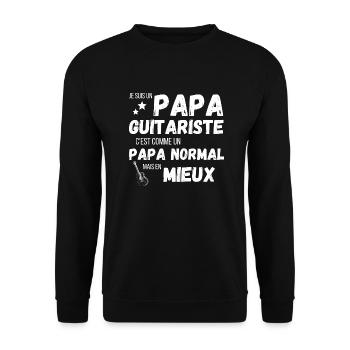 Un papa guitariste c'est comme un papa norma - Sweat-shirt Unisexe - noir - Devant - Alina (178cm) & Michal (187cm)