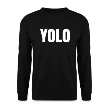 YOLO - Unisex Pullover - Schwarz - Vorne - Alina (178cm) & Michal (187cm)