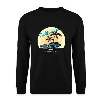 California Vintage Car - Unisex Pullover - Schwarz - Vorne - Alina (178cm) & Michal (187cm)