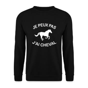 Je Peux Pas J'ai Cheval - Sweat-shirt Unisexe - noir - Devant - Alina (178cm) & Michal (187cm)