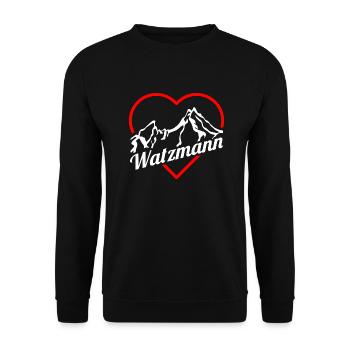 Watzmann HEART by The Manzanita´s - Unisex Pullover - Schwarz - Vorne - Alina (178cm) & Michal (187cm)