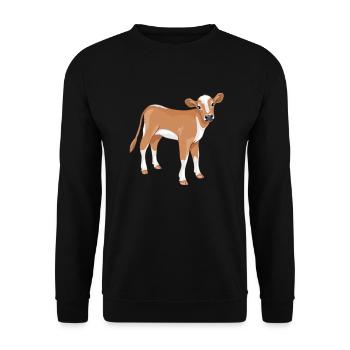 Süßes Kalb - Unisex Pullover - Schwarz - Vorne - Alina (178cm) & Michal (187cm)