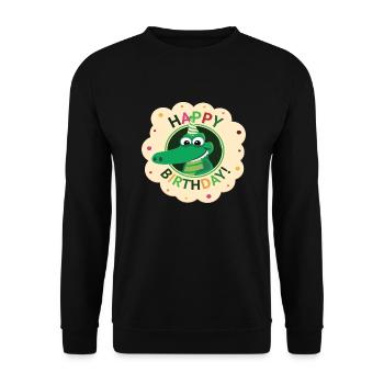 Happy Birthday | Birthday | Crocodile - Unisex Sweatshirt - black - Front - Alina (178cm) & Michal (187cm)