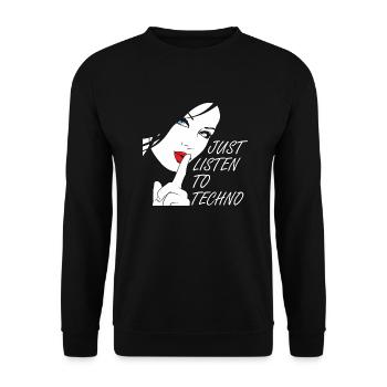 Techno-Girl Design Techno Music Sort cadeau - Sweat-shirt Unisexe - noir - Devant - Alina (178cm) & Michal (187cm)