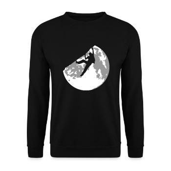 Vollmond und Klettern - Unisex Pullover - Schwarz - Vorne - Alina (178cm) & Michal (187cm)