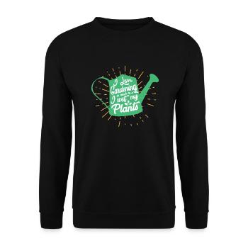Lustiger Gartenarbeit Landschafts Gärtner Garten - Unisex Pullover - Schwarz - Vorne - Alina (178cm) & Michal (187cm)
