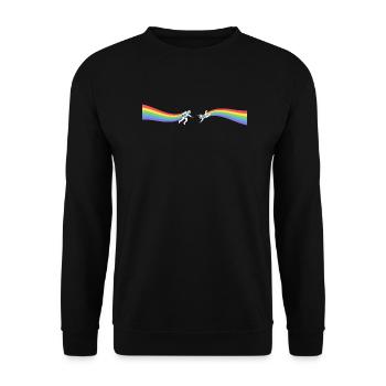 Pride astronaute Arc-en-ciel LGBT CSD Gay Cadeau - Sweat-shirt Unisexe - noir - Devant - Alina (178cm) & Michal (187cm)