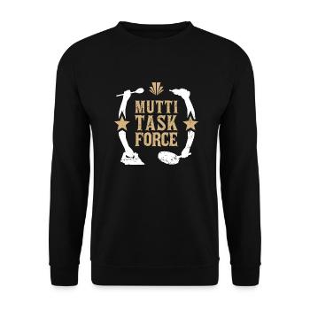 Mutter Multitasking Haushalt Mama Muttitasking - Unisex Pullover - Schwarz - Vorne - Alina (178cm) & Michal (187cm)