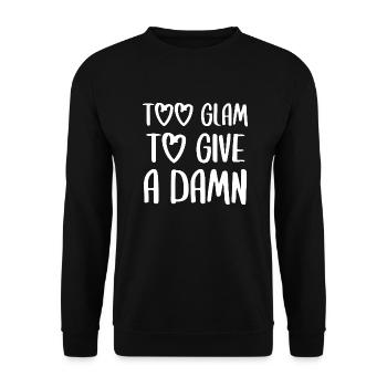 too glam to give a damn Anglais briller la saleté - Sweat-shirt Unisexe - noir - Devant - Alina (178cm) & Michal (187cm)