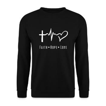 faith hope love - Unisex Sweatshirt - black - Front - Alina (178cm) & Michal (187cm)