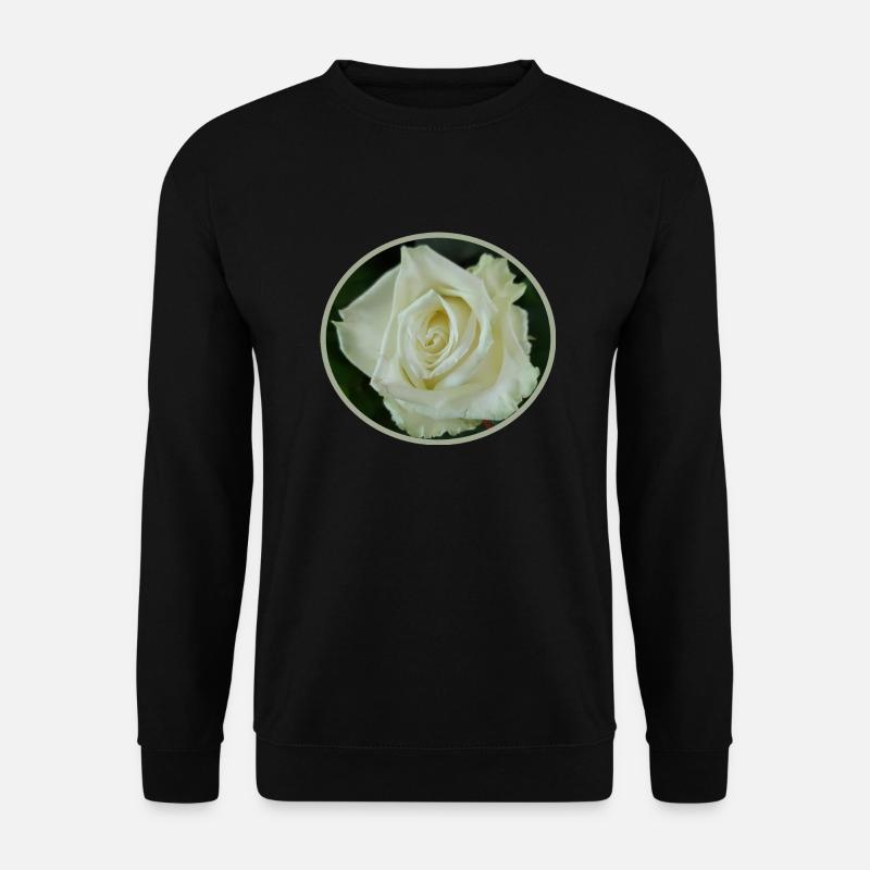 white ROSE BLOSSOM - Unisex Sweatshirt - black