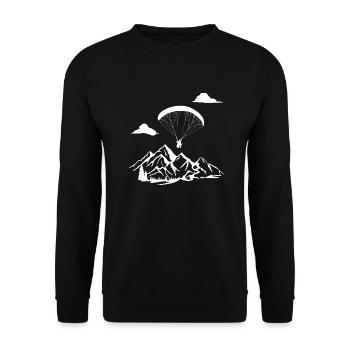 Paragliding over the mountains Paraglider Paraglider - Unisex Sweatshirt - black - Front - Alina (178cm) & Michal (187cm)