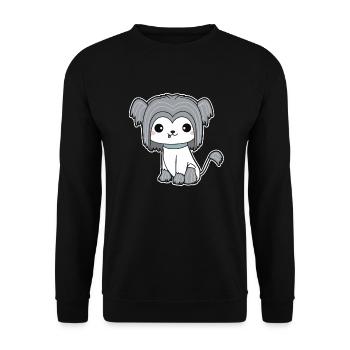 Chinesischer Schopfhund - Unisex Pullover - Schwarz - Vorne - Alina (178cm) & Michal (187cm)