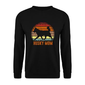 Dog - Husky - MOM - Unisex Pullover - Schwarz - Vorne - Alina (178cm) & Michal (187cm)