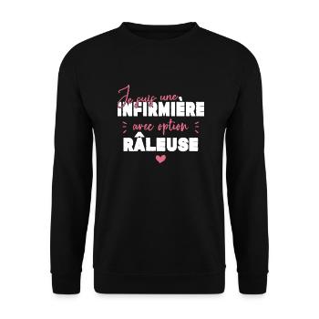 Infirmière Option Râleuse Cadeau - Sweat-shirt Unisexe - noir - Devant - Alina (178cm) & Michal (187cm)