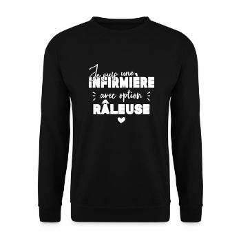 Infirmière Option Râleuse Cadeau - Sweat-shirt Unisexe - noir - Devant - Alina (178cm) & Michal (187cm)