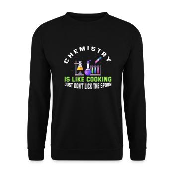 La chimie, c’est comme la cuisine - Sweat-shirt Unisexe - noir - Devant - Alina (178cm) & Michal (187cm)
