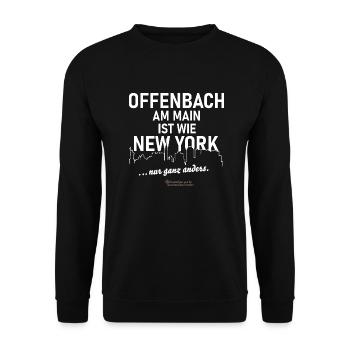 Offenbach am Main - Unisex Pullover - Schwarz - Vorne - Alina (178cm) & Michal (187cm)