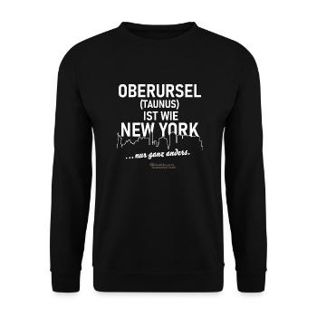 Oberursel Taunus ist wie New York - Unisex Pullover - Schwarz - Vorne - Alina (178cm) & Michal (187cm)