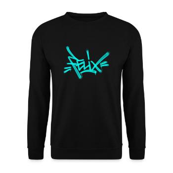 Felix Graffiti Name - Unisex Sweatshirt - black - Front - Alina (178cm) & Michal (187cm)