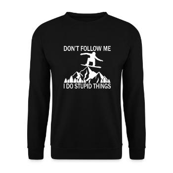 Ski Snowboard Snowboarder - Unisex Pullover - Schwarz - Vorne - Alina (178cm) & Michal (187cm)