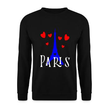 Paris,Tour Eiffel,France - Sweat-shirt Unisexe - noir - Devant - Alina (178cm) & Michal (187cm)