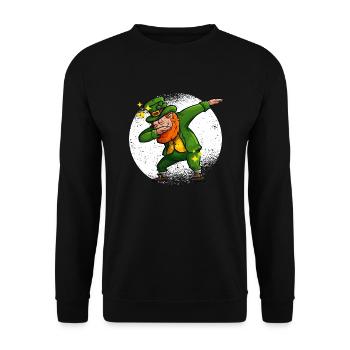 Dabbing Leprechaun St. Patrick’s Day Trèfle irlandais - Sweat-shirt Unisexe - noir - Devant - Alina (178cm) & Michal (187cm)