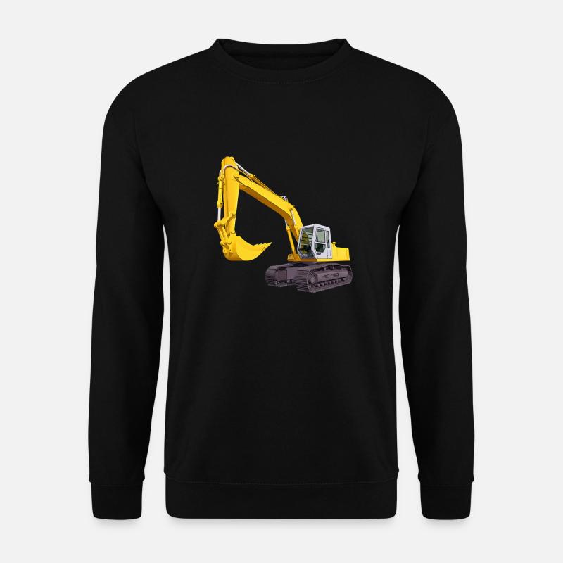 Gelber Bagger, Schaufelbagger - Unisex Pullover - Schwarz