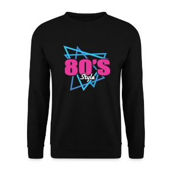 80's style shirts and 80s gifts 1980 - Unisex Sweatshirt - black - Front - Alina (178cm) & Michal (187cm)