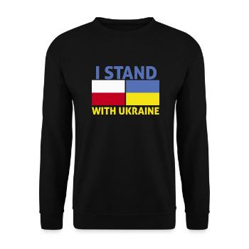 poland Stand With Ukrain I Stand With Ukraine - Unisex Sweatshirt - black - Front - Alina (178cm) & Michal (187cm)