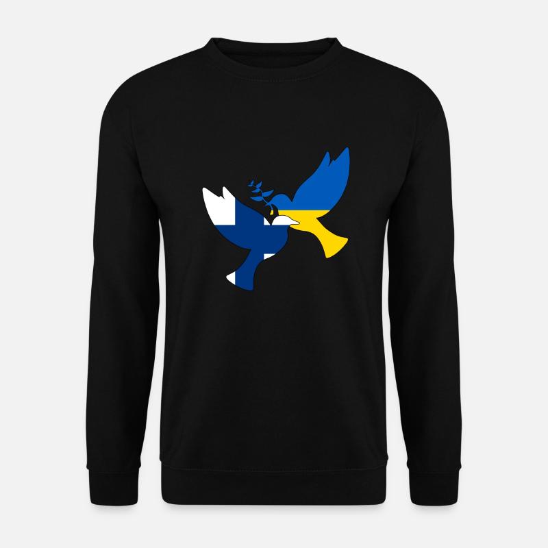 Ukraine Finnland Friedenstaube Unterstützung - Unisex Pullover - Schwarz