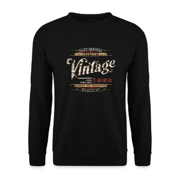 Alles Original Premium Vintage Alter 1962 - Unisex Pullover - Schwarz - Vorne - Alina (178cm) & Michal (187cm)