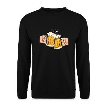 Bier - Unisex Pullover - Schwarz - Vorne - Alina (178cm) & Michal (187cm)