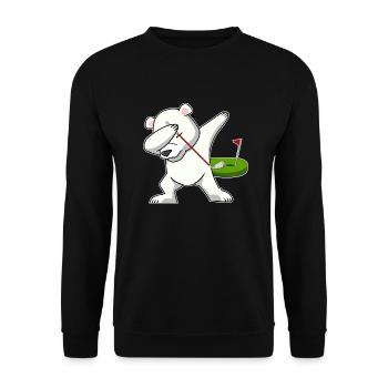 dab dabbing polar bear golf cute golf club animals art - Unisex Sweatshirt - black - Front - Alina (178cm) & Michal (187cm)