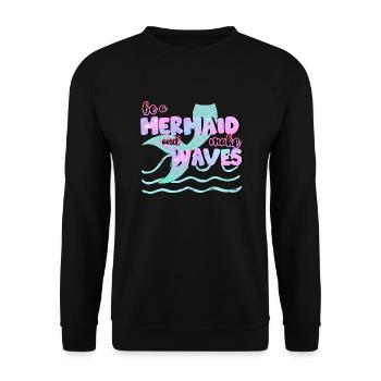 Ocean Sublimation - Unisex Sweatshirt - black - Front - Alina (178cm) & Michal (187cm)
