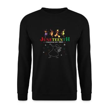 Juneteenth Outfit Black African Freedom - Unisex Sweatshirt - black - Front - Alina (178cm) & Michal (187cm)