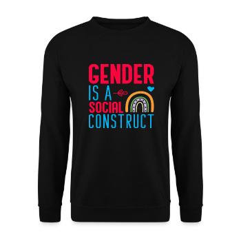 Gender is a Social Construct - Unisex Sweatshirt - black - Front - Alina (178cm) & Michal (187cm)