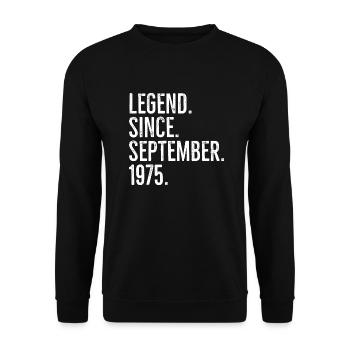 Légende depuis septembre 1975 - Sweat-shirt Unisexe - noir - Devant - Alina (178cm) & Michal (187cm)